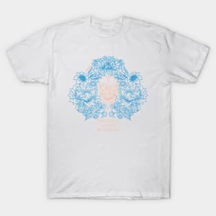 Skull flowers Blue/orange edition T-Shirt